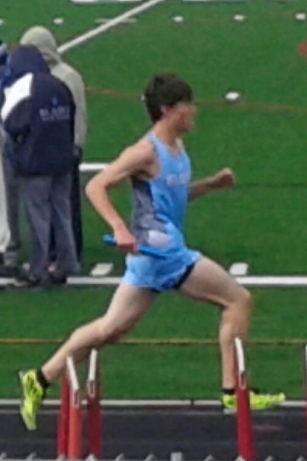 Josh Klukas (10) continues to push Blaine Boys track to victory in the 4x800