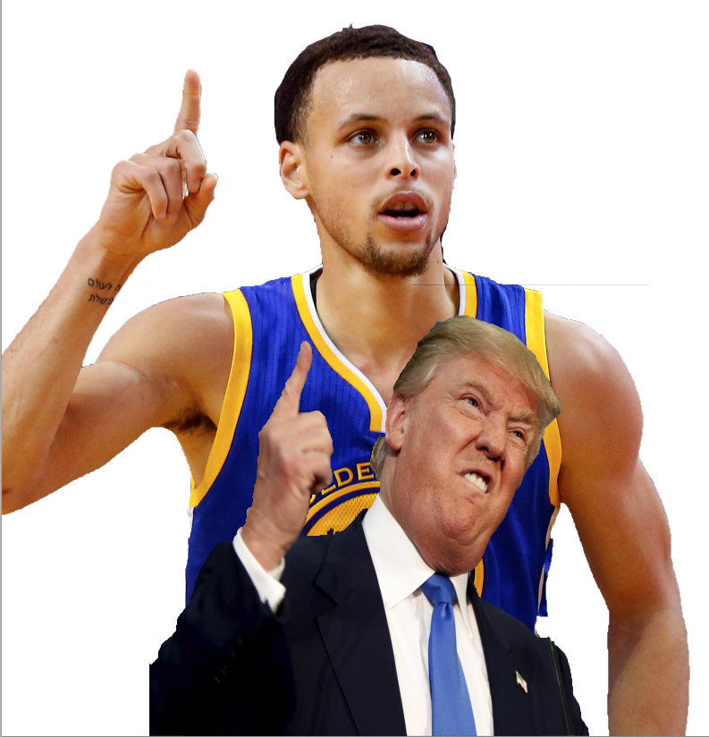 Stephen+Curry+and+Donald+Trump+