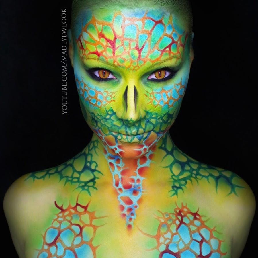 Face and Body paint from Madeyewlook on youtube.