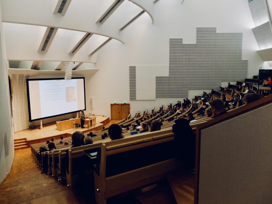 College lecture hall in Finland taken by Dom Fou